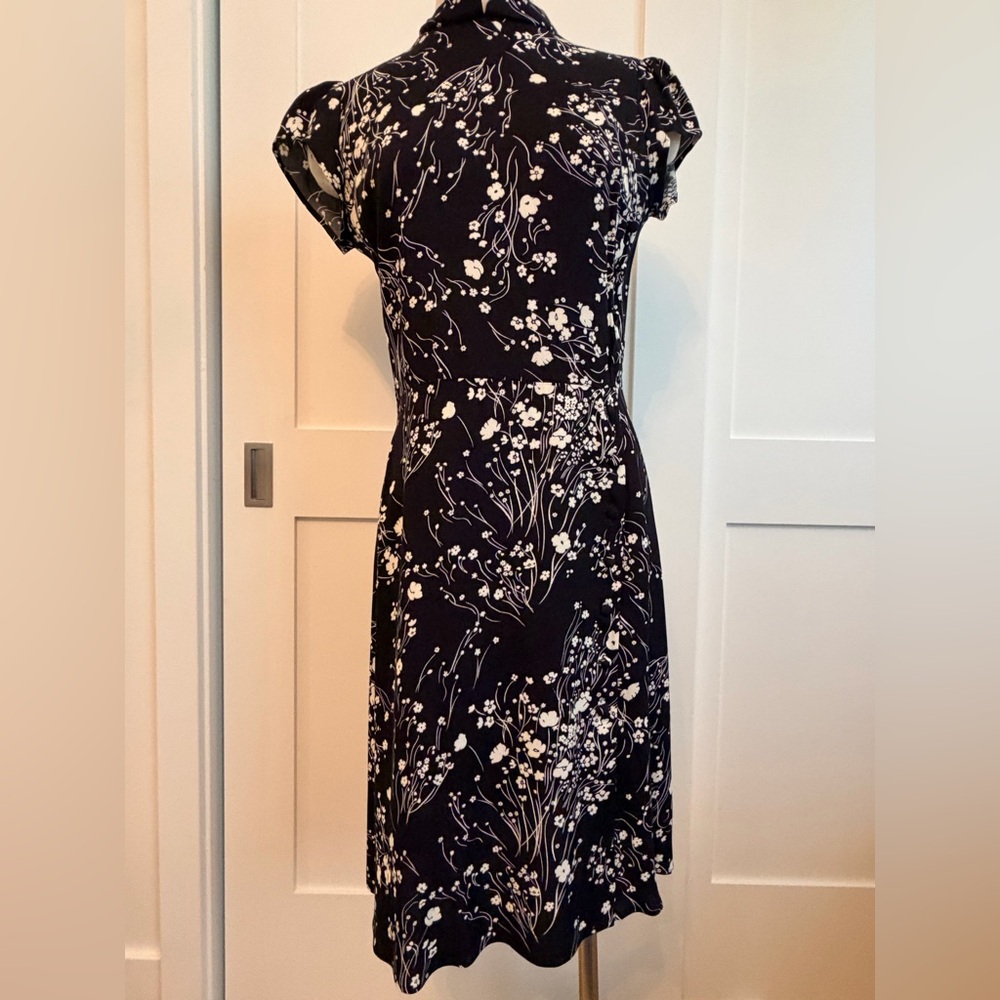 Reformation Mandarin Collar Black Dress -- Super Flattering!